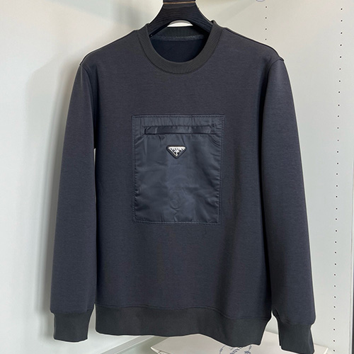 [홍콩명품,PRADA] 프라다 25SS 삼각로고 맨투맨 티셔츠 (블랙), BM23523, G5, 레플리카의류,미러급사이트