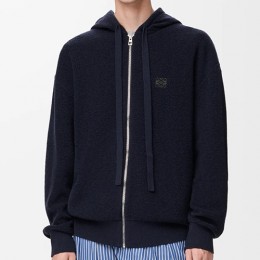[홍콩명품.LOEWE] 로에베 25SS 로고 후드 집업 울자켓 (네이비), BM23604, JL, 레플리카의류,미러급사이트