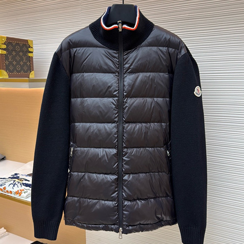 [홍콩명품.MONCLER] 몽클레어 25SS 로고 터틀넥 레이어드 다운 패딩 자켓 (블랙), BM23662, HH, 레플리카의류,미러급사이트