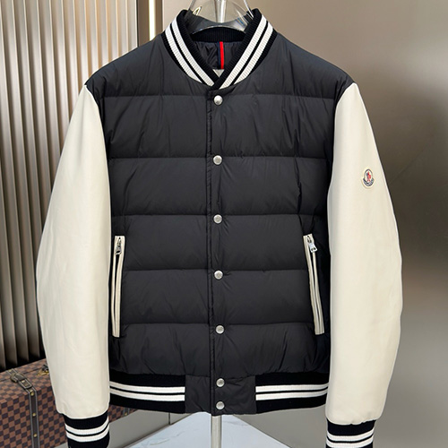 [홍콩명품.MONCLER] 몽클레어 25SS 로고 다운 패딩 바시티 자켓 (블랙-아이보리), BM23682, HH, 레플리카의류,미러급사이트