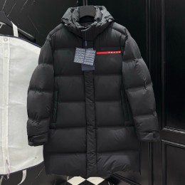 [홍콩명품,PRADA] 프라다 25SS 로고 후드 다운 패딩 코트 자켓 (블랙), BM23735, KSM, 레플리카의류,미러급사이트