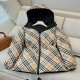 [홍콩명품.Burberry] 버버리 25SS 로고 여성 체크패턴 리버서블 구스다운 패딩 후드 코트 자켓 (2컬러), BM23751, KSM, 레플리카의류,미러급사이트