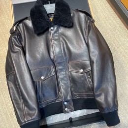 [홍콩명품.YSL] 입생로랑 25SS 로고 여성 시어링 레더 가죽 봄버 자켓 (블랙), BM23846, PG, 레플리카의류,미러급사이트