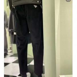 [홍콩명품,PRADA] 프라다 25SS 삼각로고 코드류이 골덴 팬츠 바지 (블랙), BM23866, JL, 레플리카의류,미러급사이트