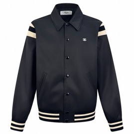 [홍콩명품.CELINE] 셀린느 25SS 로고 자수 카라 봄버 자켓 (블랙), BM23874, JL, 레플리카의류,미러급사이트