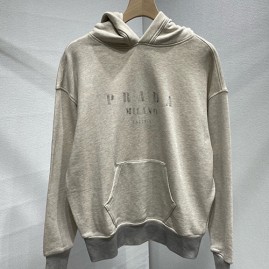 [홍콩명품,PRADA] 프라다 25SS 로고 프린트 후드 티셔츠 (그레이), BM23878, JL, 레플리카의류,미러급사이트