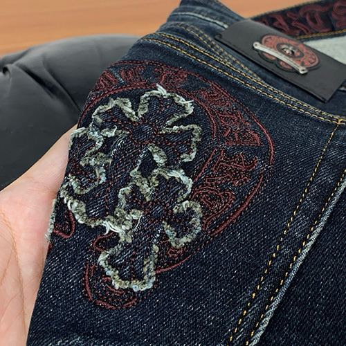 [홍콩명품.Chrome Hearts] 크롬하츠 25SS 로고 크로스 데님 팬츠 진 청바지, BM23934, 레플리카의류,미러급사이트