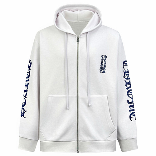 [홍콩명품.Chrome Hearts] 크롬하츠 25SS 로고 프린트 후드 집업 자켓 (화이트), BM23944, JL, 레플리카의류,미러급사이트