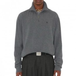 [홍콩명품.Burberry] 버버리 25SS 로고 하이넥 하프지퍼 캐시미어 니트 스웨터 (그레이), BM23957, JL, 레플리카의류,미러급사이트