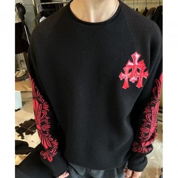 [홍콩명품.Chrome Hearts] 크롬하츠 25SS 로고 크로스 캐시미어 니트 스웨터 (블랙), BM23958, JL, 레플리카의류,미러급사이트