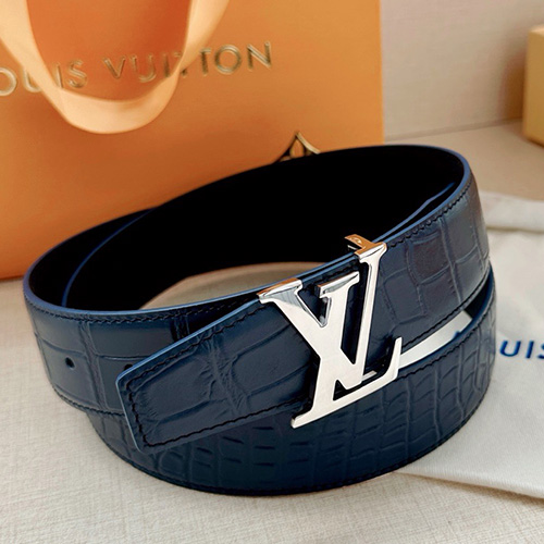 [홍콩명품.LOUIS VUITTON] 루이비통 25SS 로고 LV 가죽 벨트 (네이비-3버클), 3.4cm, BT1469, 명품레플리카,인터넷쇼핑몰,남자명품,해외직구