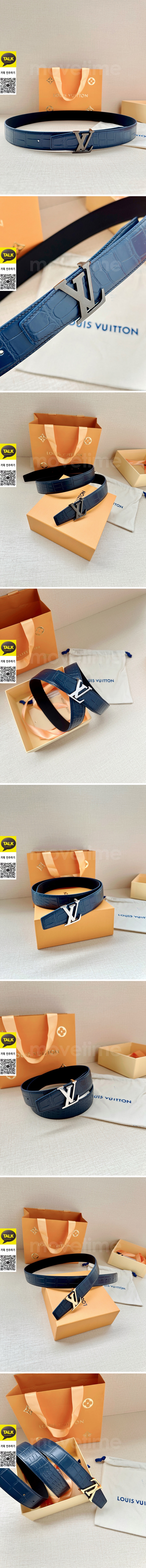 [홍콩명품.LOUIS VUITTON] 루이비통 25SS 로고 LV 가죽 벨트 (네이비-3버클), 3.4cm, BT1469, 명품레플리카,인터넷쇼핑몰,남자명품,해외직구