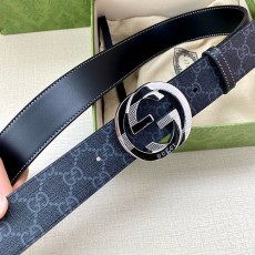 [홍콩명품.Gucci] 구찌 25SS 로고 GG Supreme 레더 가죽 벨트 (블랙-2버클), 3.8cm, BT1478, 명품레플리카,인터넷쇼핑몰,남자명품,해외직구