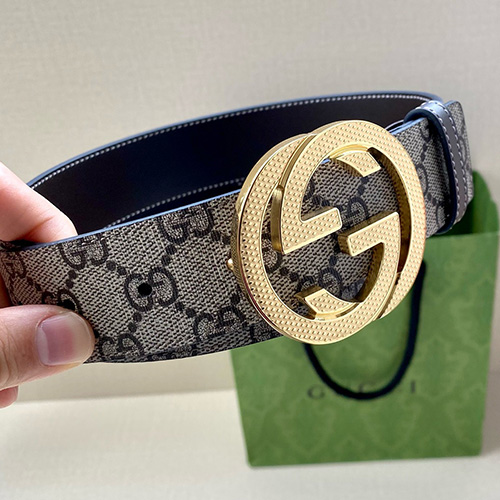 [홍콩명품.Gucci] 구찌 25SS 로고 GG Supreme 레더 가죽 벨트 (베이지-2버클), 3.8cm, BT1479, 명품레플리카,인터넷쇼핑몰,남자명품,해외직구