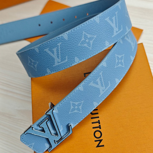 [홍콩명품.LOUIS VUITTON] 루이비통 25SS 로고 모노그램 레더 가죽 벨트 (블루), 4.0cm, BT1486, 명품레플리카,인터넷쇼핑몰,남자명품,해외직구