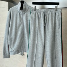 [홍콩명품.Gucci] 구찌 25SS 로고 자수 트레이닝 집업 자켓 + 조거 팬츠 바지 상하의 세트 (그레이), BM24046, KK, 레플리카의류,미러급사이트