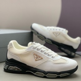 [홍콩명품,PRADA] 프라다 25SS 삼각로고 레더 가죽 스니커즈 운동화 (화이트), SE5903, PMD, 명품스니커즈,운동화,구두,로퍼,하이탑,신발