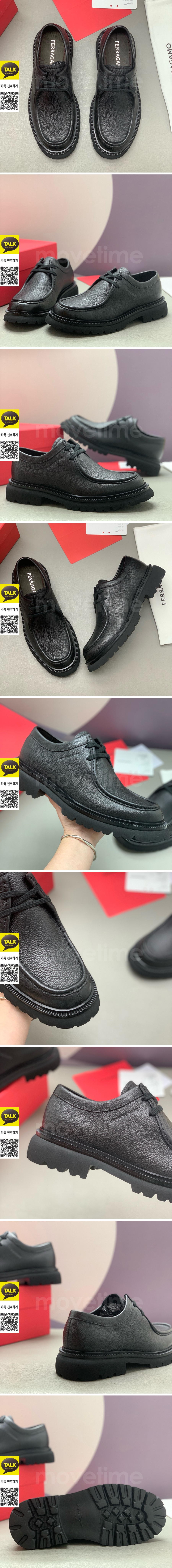 [홍콩명품.FERRAGAMO] 페레가모 25SS 로고 레더 가죽 워커 구두 (블랙), SE5918, PMD, 명품스니커즈,운동화,구두,로퍼,하이탑,신발