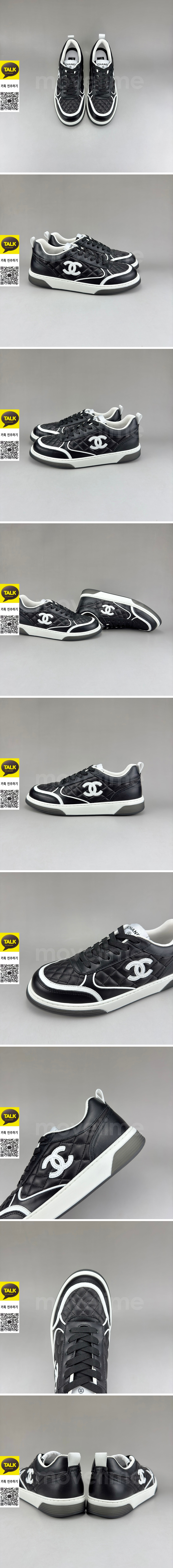 [홍콩명품.CHANEL] 샤넬 25SS 로고 레더 가죽 스니커즈 운동화 (블랙), SE5958, S3, 명품스니커즈,운동화,구두,로퍼,하이탑,신발