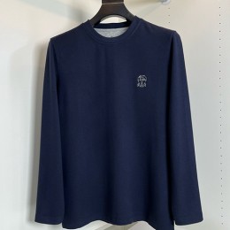 [홍콩명품.Brunello Cucinelli ] 브루넬로 쿠치넬리 25SS 로고 자수 긴팔 티셔츠 (4컬러), BM24199, HH, 레플리카의류,미러급사이트