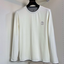 [홍콩명품.Brunello Cucinelli ] 브루넬로 쿠치넬리 25SS 로고 자수 긴팔 티셔츠 (2컬러), BM24201, HH, 레플리카의류,미러급사이트