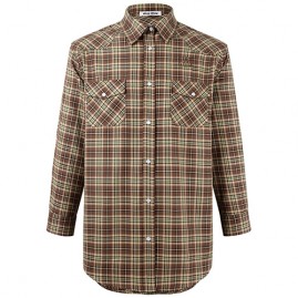 [홍콩명품,MIU MIU] 미우미우 25SS 로고 체크패턴 남방 셔츠 (브라운), BM24248, KK, 레플리카의류,미러급사이트