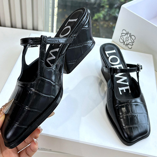 [가격문의][홍콩명품.LOEWE] 로에베 25SS 로고 여성 레더 가죽 4.5cm 굽 샌들 슬리퍼 (2컬러), SE5975, GHS, 명품스니커즈,운동화,구두,로퍼,하이탑,신발