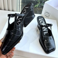 [가격문의][홍콩명품.LOEWE] 로에베 25SS 로고 여성 레더 가죽 4.5cm 굽 샌들 슬리퍼 (2컬러), SE5975, GHS, 명품스니커즈,운동화,구두,로퍼,하이탑,신발