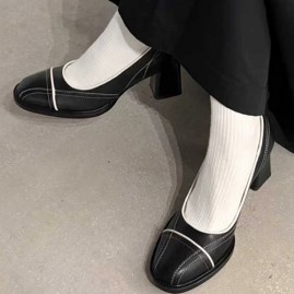 [홍콩명품,PRADA] 프라다 25SS 로고 여성 new arrival 레더 가죽 굽 샌들 슬리퍼 (3컬러), SE5977, GHS, 명품스니커즈,운동화,구두,로퍼,하이탑,신발