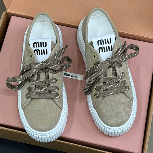 [가격문의][홍콩명품,MIU MIU] 미우미우 25SS 로고 여성 레더 가죽 스니커즈 운동화 (2컬러), SE5981, GHS, 명품스니커즈,운동화,구두,로퍼,하이탑,신발