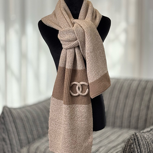 [홍콩명품.CHANEL] 샤넬 26SS 로고 30-175 캐시미어 스카프 머플러 (베이지), ET3277, JX, 홍콩명품의류,구매대행,온라인명품