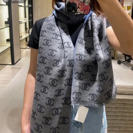 [홍콩명품.CHANEL] 샤넬 26SS 로고 패턴 35-185 캐시미어 스카프 머플러 (그레이), ET3280, JX, 홍콩명품의류,구매대행,온라인명품