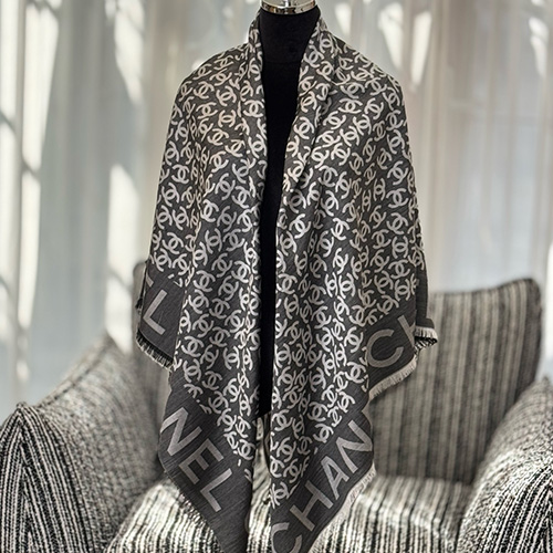 [홍콩명품.CHANEL] 샤넬 26SS 로고 패턴 스카프 머플러 (그레이), ET3283, JX, 홍콩명품의류,구매대행,온라인명품
