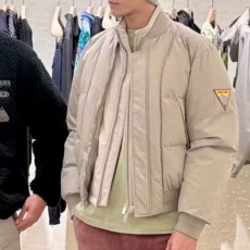 [홍콩명품,Christian Dior] 디올 26SS 로고 솜패딩 봄버 자켓 (베이지), BM24304, X2, 레플리카의류,미러급사이트