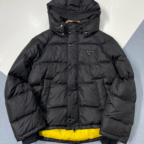 [홍콩명품,PRADA] 프라다 26SS 삼각로고 후드 다운 패딩 자켓 (블랙), BM24312, JL, 레플리카의류,미러급사이트