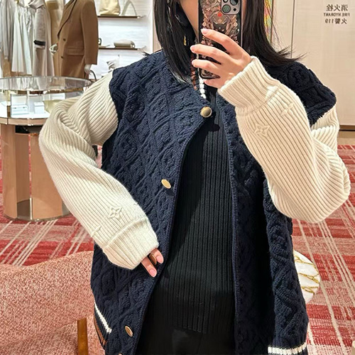 [홍콩명품.LOUIS VUITTON] 루이비통 26SS 로고 니트 봄버 자켓 1AIQFO, BM24346, KK, 레플리카의류,미러급사이트