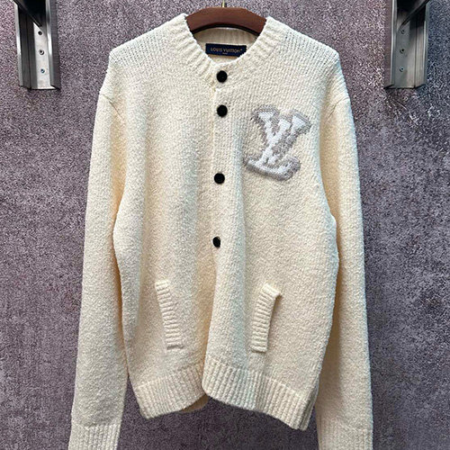[홍콩명품.LOUIS VUITTON] 루이비통 26SS 로고 라운드넥 캐시미어 니트 가디건 (아이보리), BM24353, KK, 레플리카의류,미러급사이트